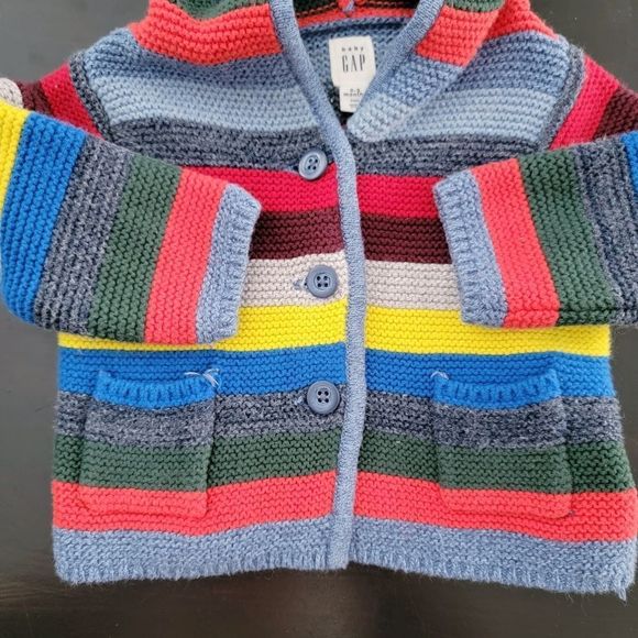 Baby Gap Bear Hooded Sweatshirt 0-3 Months - Picture 3 of 6